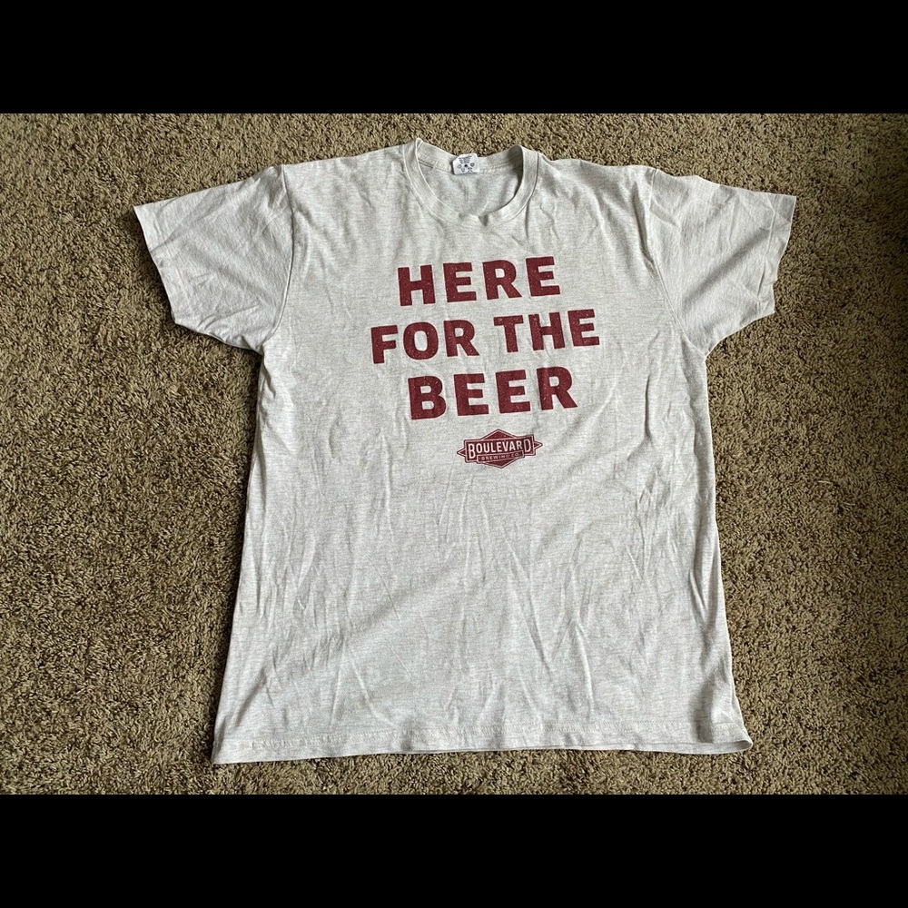 Charlie Hustle XL Boulevard Brewery T-Shirt Kansas City Here For The Beer